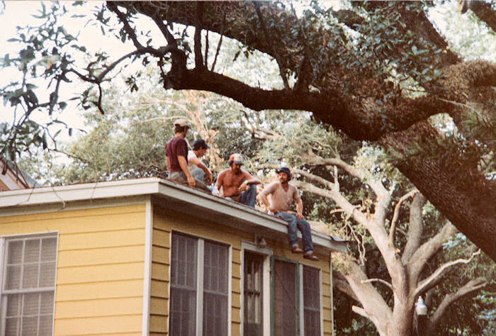 Tree-Shaded Roofing Crew