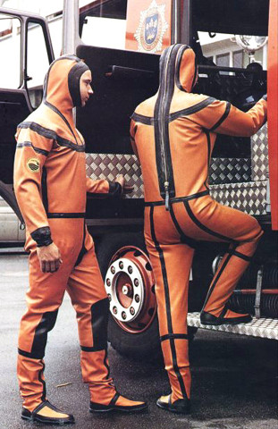 Twin Orange Rubber Suits