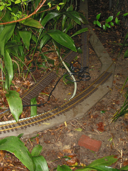 Track work interrupted by rain!